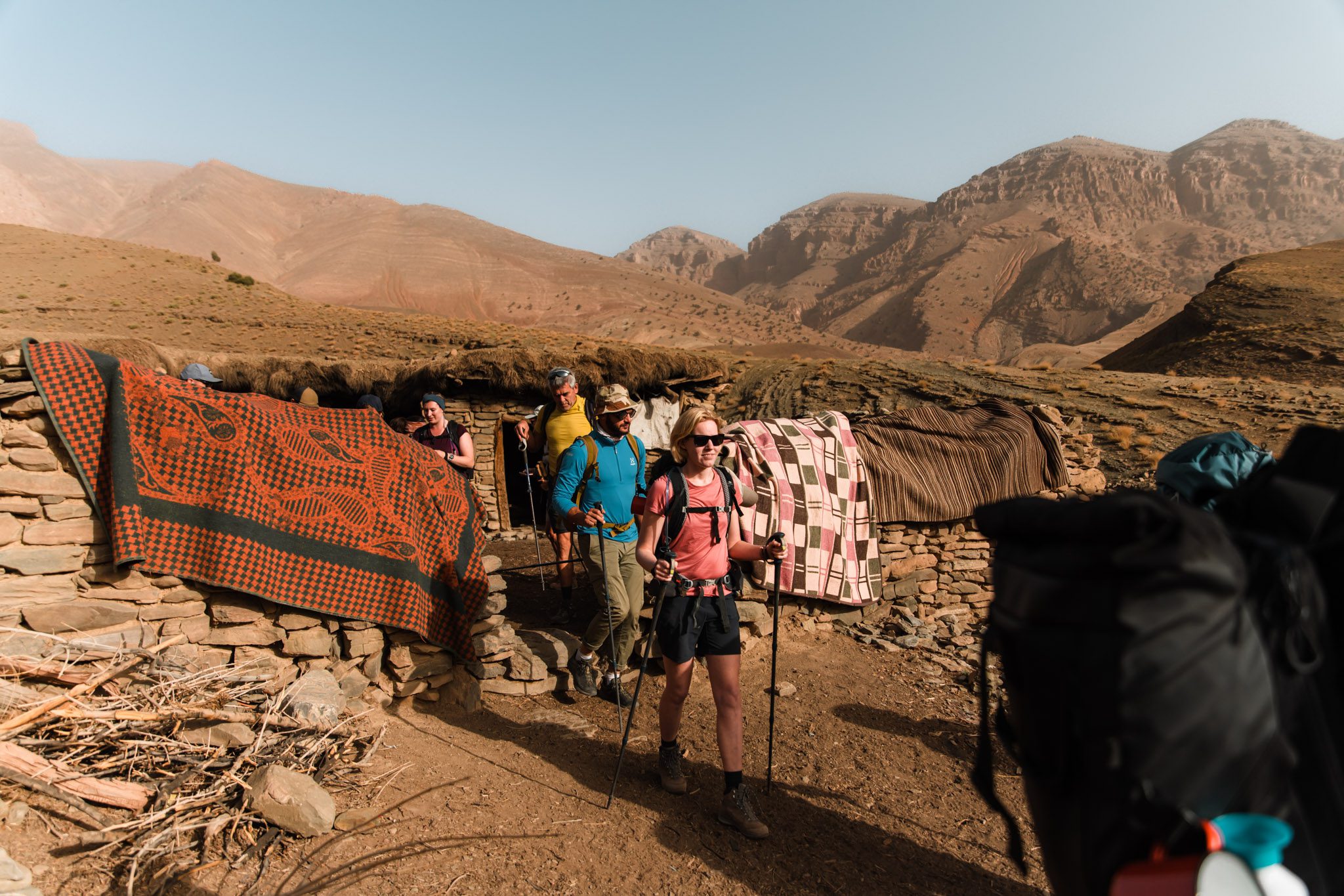 Groupe de randonnée lors du trek au maroc